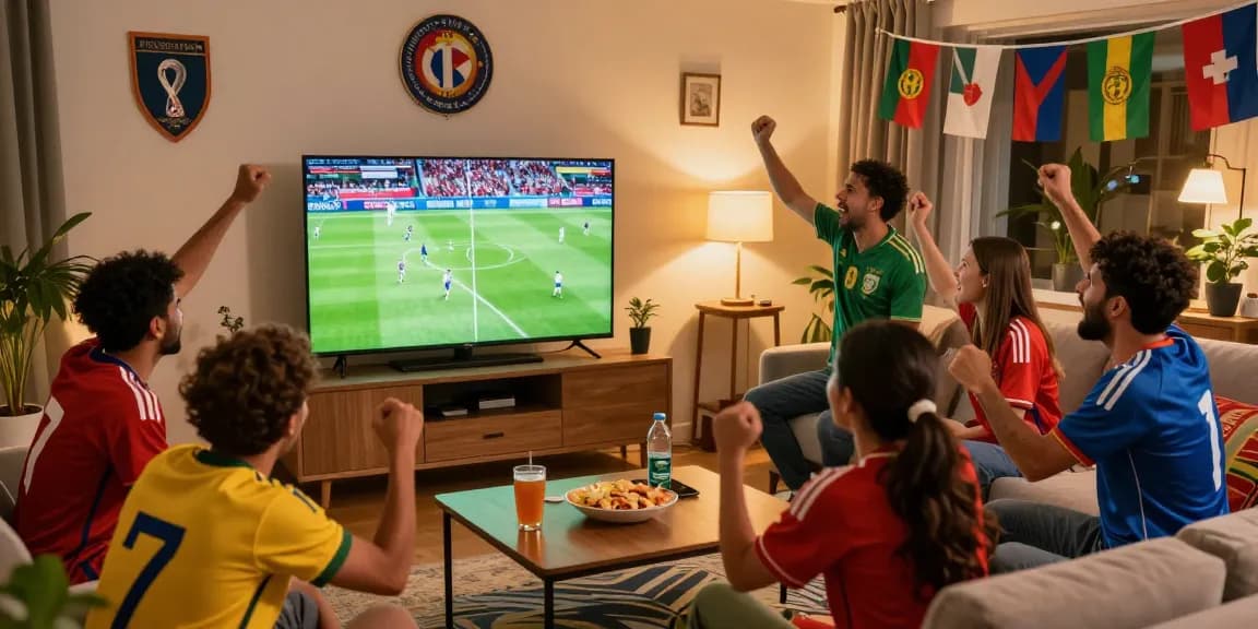 Suasana riuh penggemar sepak bola menyaksikan siaran langsung Piala Dunia FIFA 2026 di TATA4D RESMI, penuh semangat dan kebersamaan.