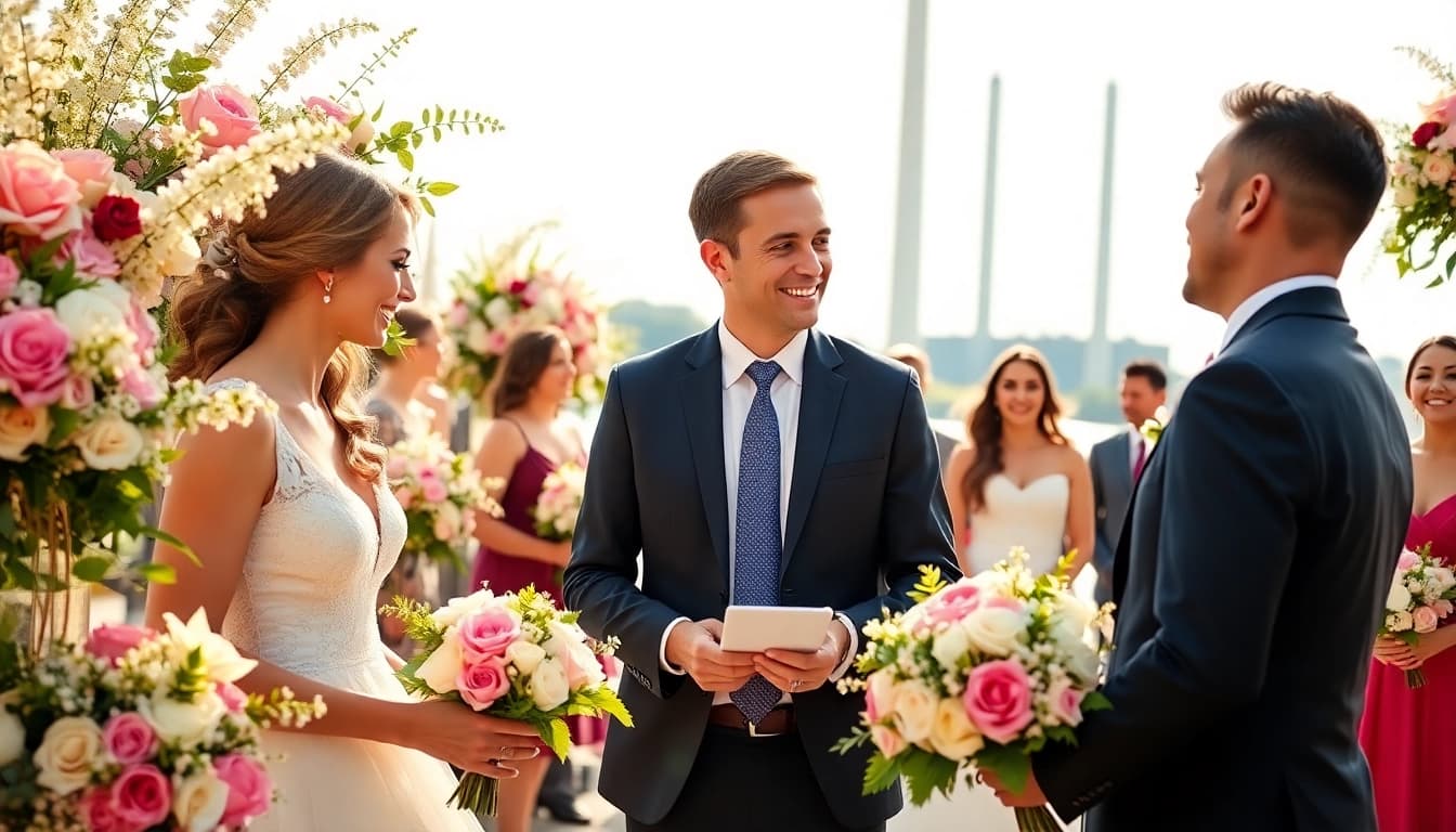 Washington dc wedding coordinator assisting couples with wedding plans in a beautiful venue.