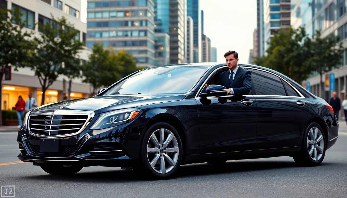 Experience premium private car service vancouver with a luxurious black sedan and professional chauffeur in the city.