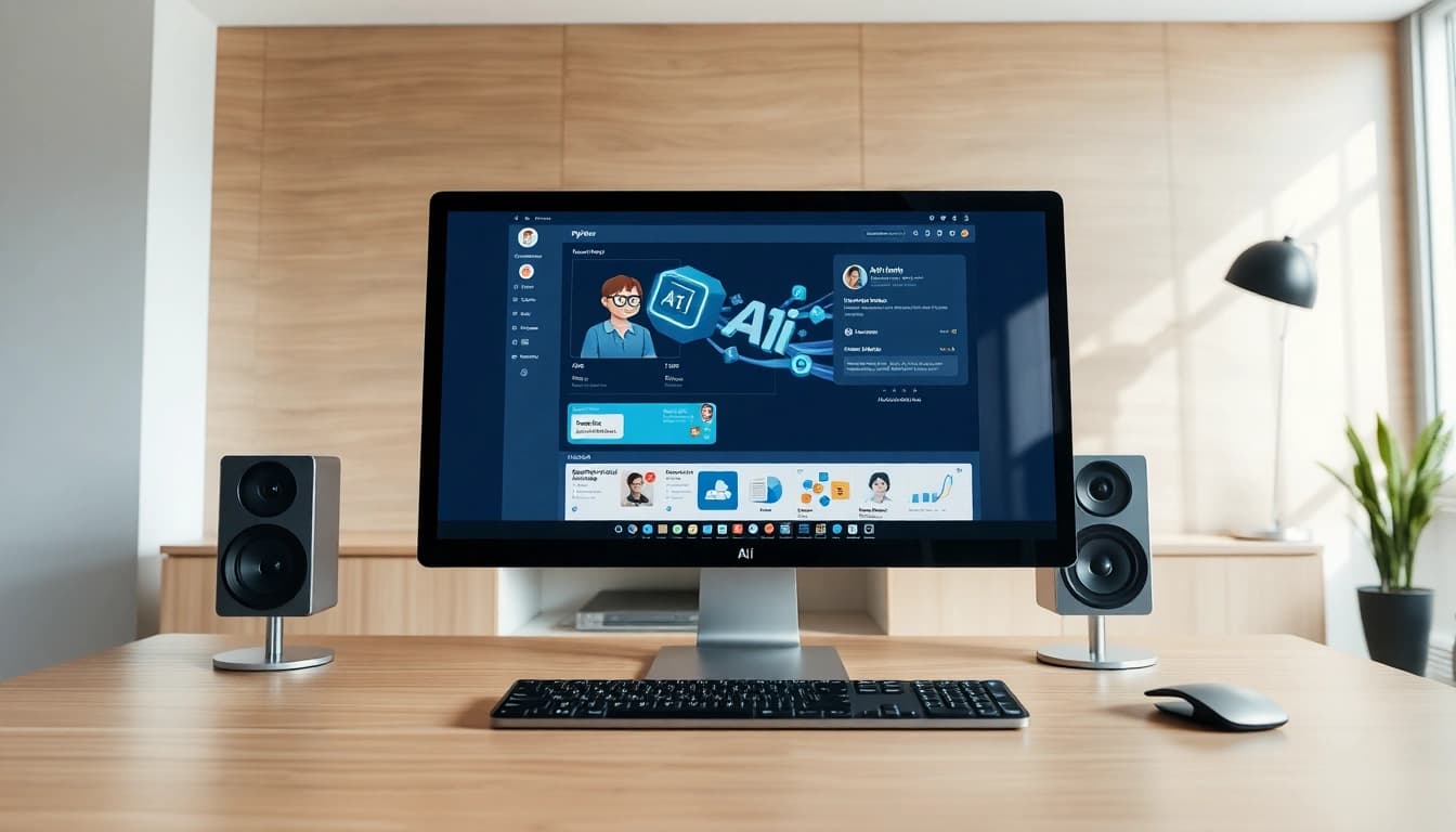 Discovering a Fyxer AI alternative through a modern workspace showcasing AI productivity tools.