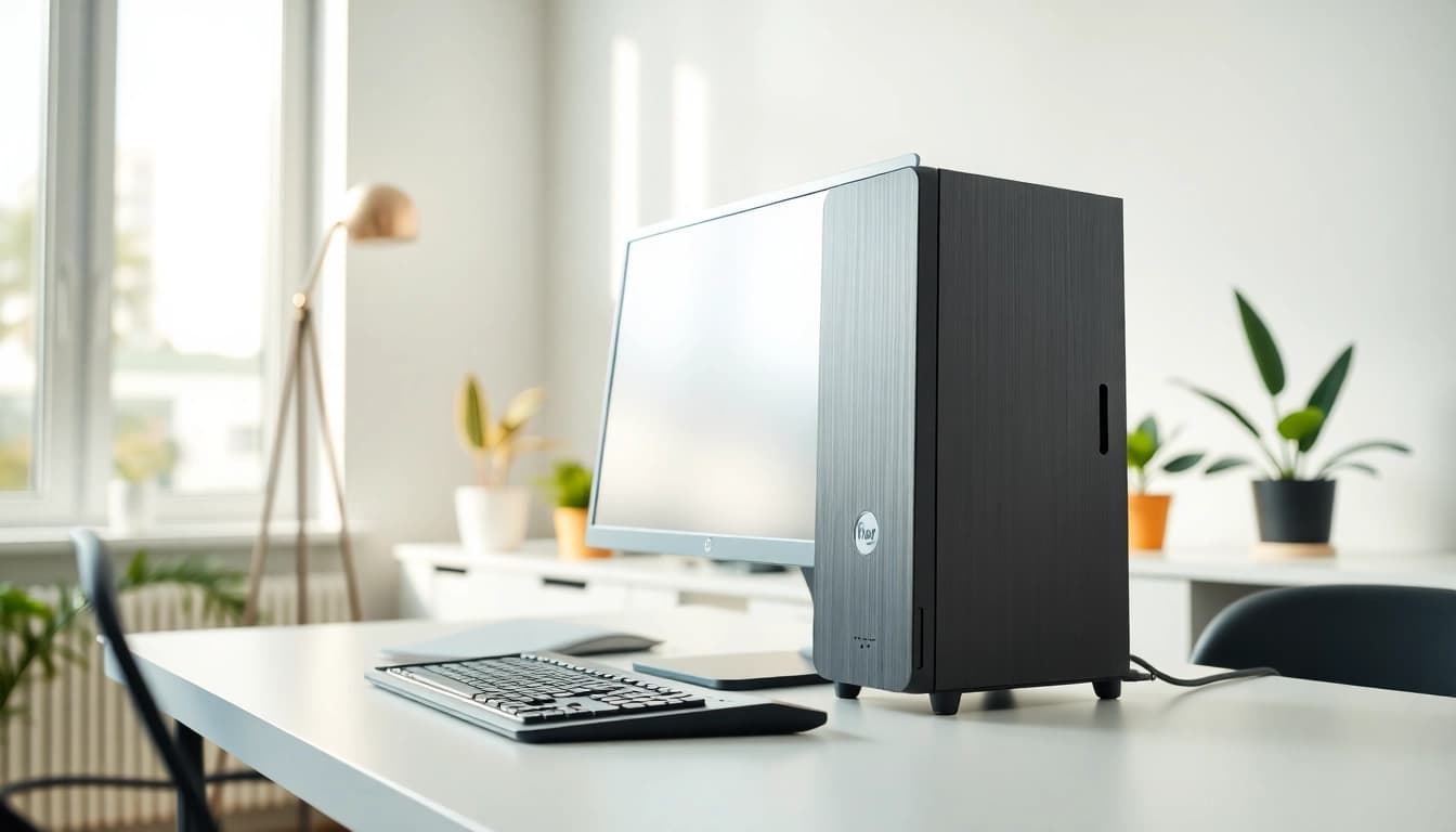Αναβάθμιση με refurbished pc σε σύγχρονο γραφείο με μοντέρνα έπιπλα.