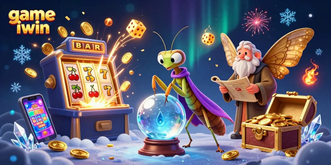 Experience game iwin excitement as a fortune teller interacts with mystical casino elements.