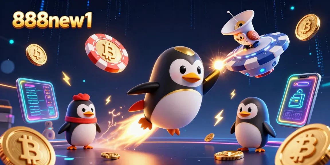 Experience the excitement of 888new1 with dynamic 3D illustrations of casino adventures and treasure hunts.
