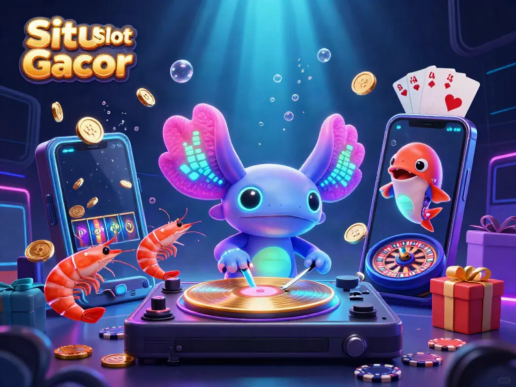 Menghadirkan Situs Slot Gacor dengan karakter kartun 3D bermain slot di bawah laut yang meriah.