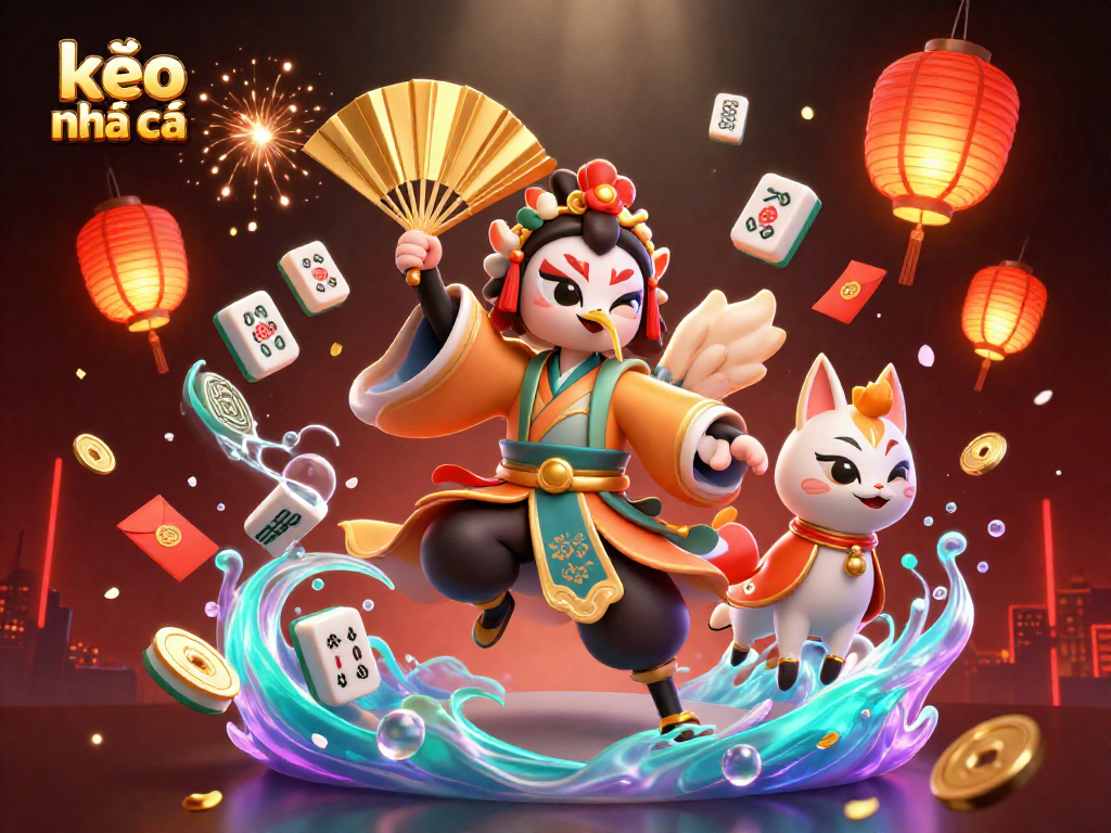 Experience the thrill of kèo nhà cái with dynamic 3D characters in a packed casino scene.