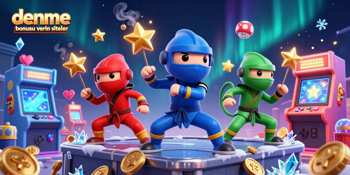 Experience the excitement of deneme bonusu veren siteler with a thrilling ninja chameleon team in synchronized poses.