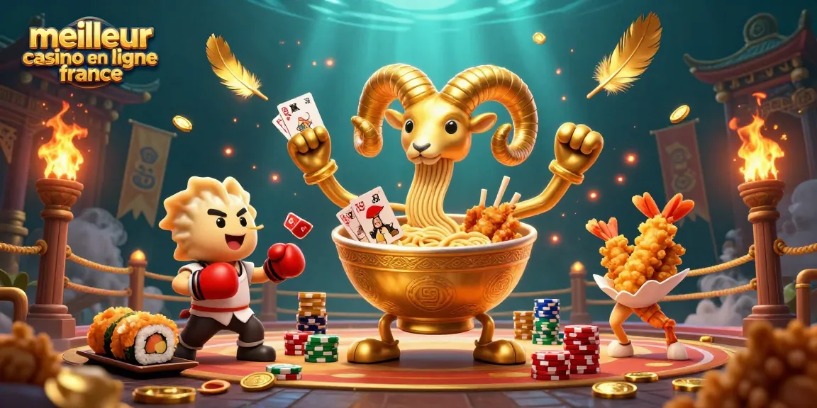 Plongez dans l'univers du meilleur casino en ligne France avec une scène animée de jeux et de fiesta.