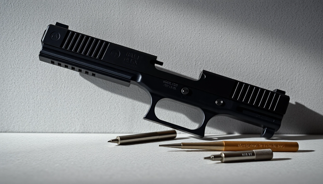 Showcasing an OEM Glock slide with optical cuts, highlighting precision and craftsmanship.