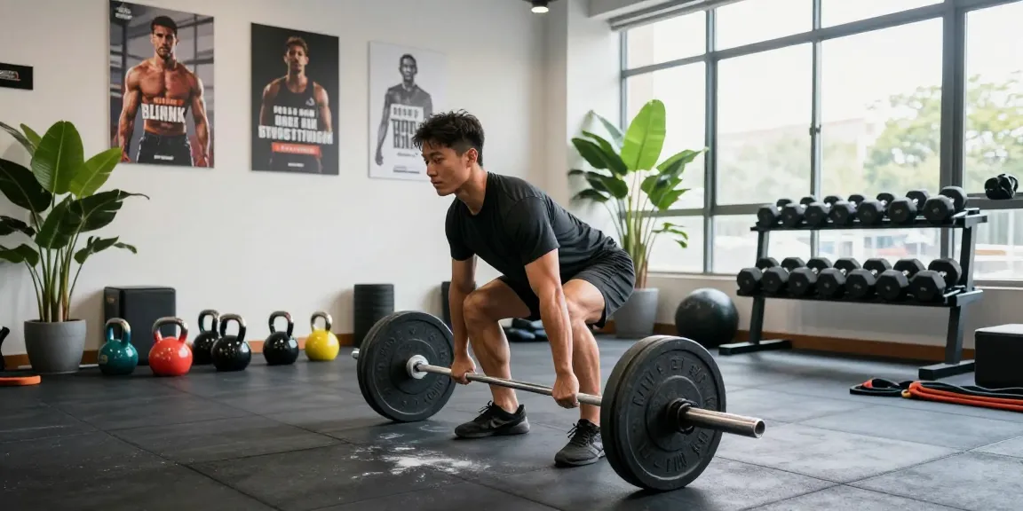 Engaged in a workout, Akra Labs Steroidshop promotes fitness and strength training in a vibrant gym.
