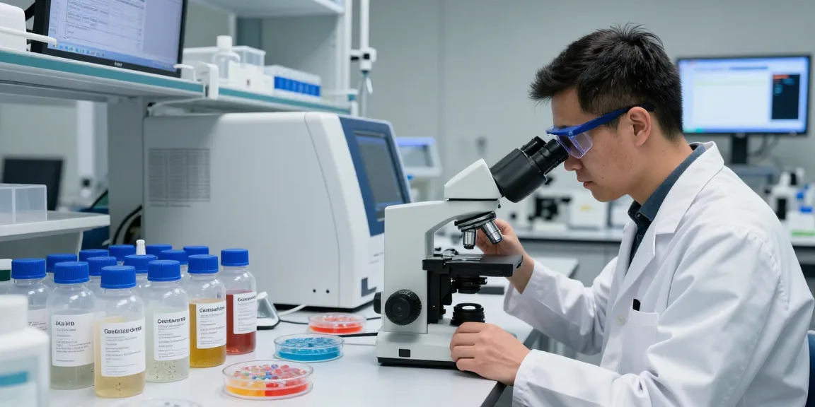 Research peptide analysis in laboratory setting at koipeptidescanada.com with detailed batch records and safety measures.