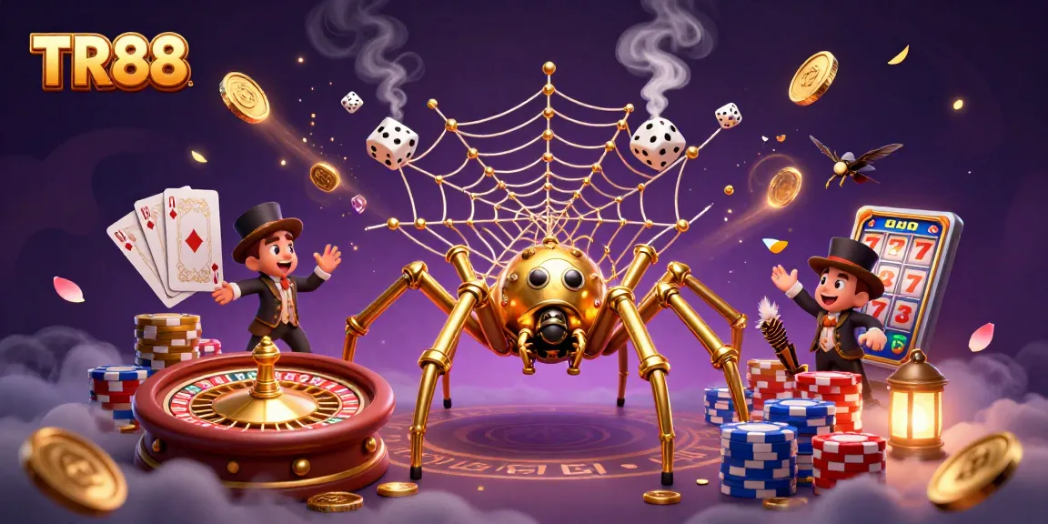 TR88 showcases its whimsical 3D casino world with a steampunk spider and dynamic gaming elements.