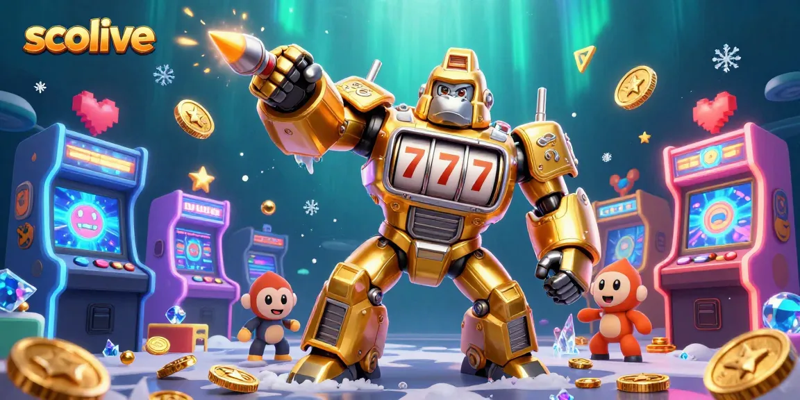 Experience the excitement of socolive with a vibrant 3D casino scene featuring a golden gorilla mech.