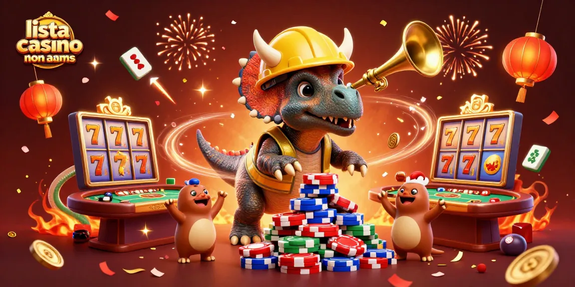 Lista casino non AAMS con giochi emozionanti e celebrazioni vivaci in un'illustrazione 3D colorata