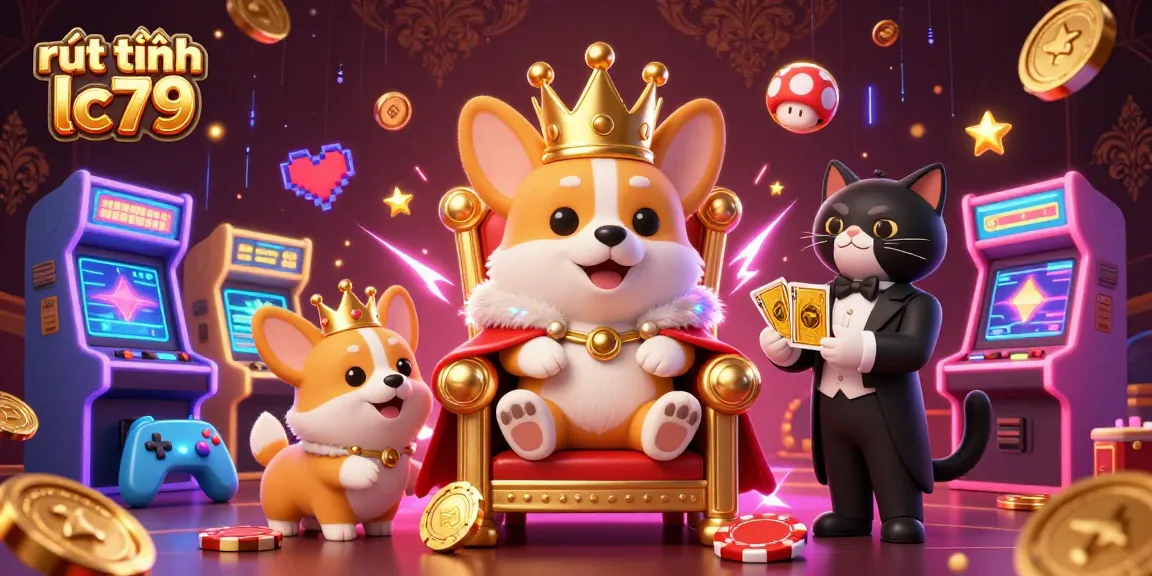 Thực hiện rút tiền lc79 với hình ảnh 3D sống động về thú cưng và không gian casino hấp dẫn.
