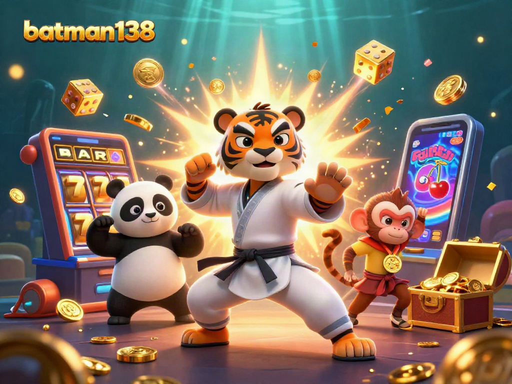 Play innovative casino games with batman138 featuring dynamic characters in a vibrant 3D scene.