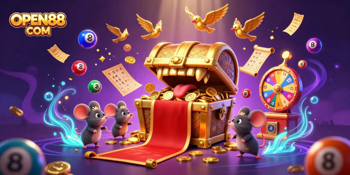 Experience the thrill of gaming at OPEN88 COM with dynamic lottery elements and treasure chests.
