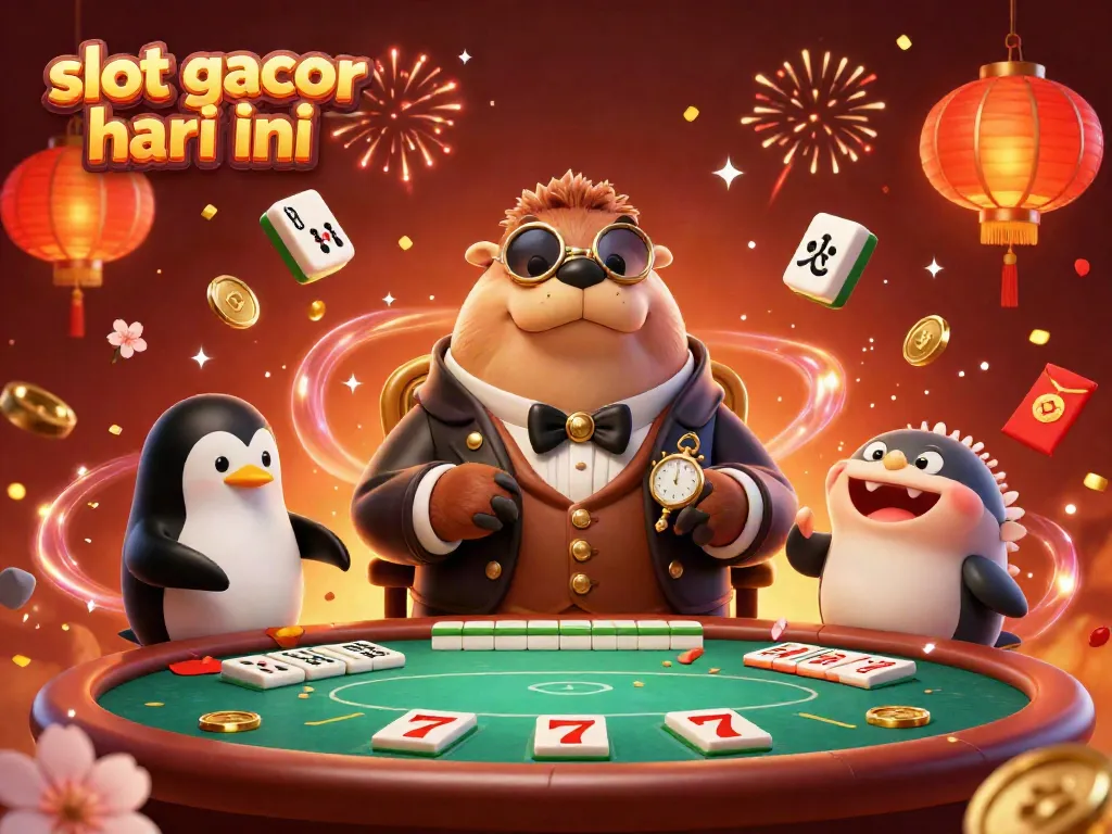 Experience the thrill of slot gacor hari ini with a whimsical underwater poker scene featuring a jolly walrus and friends.