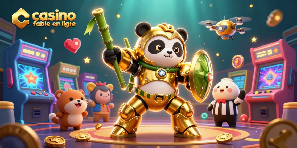 Plongez dans l'univers du casino fiable en ligne avec une scène interactive de jeux d'arcade et de robots