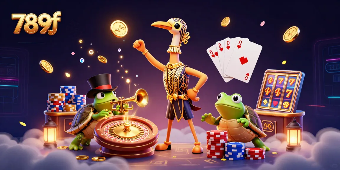 Experience 789f's thrilling gambling world with vibrant characters and dynamic game elements in an exciting casino atmosphere.