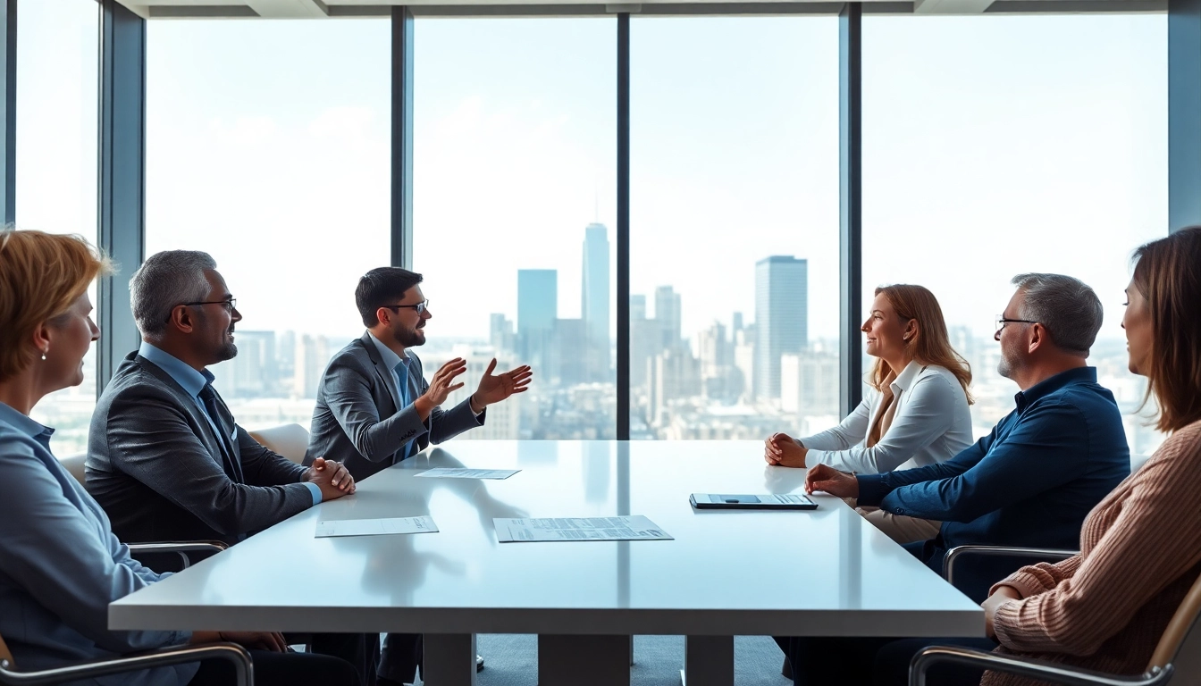 Professional advisor explaining universal life insurance explained to clients in a modern setting.