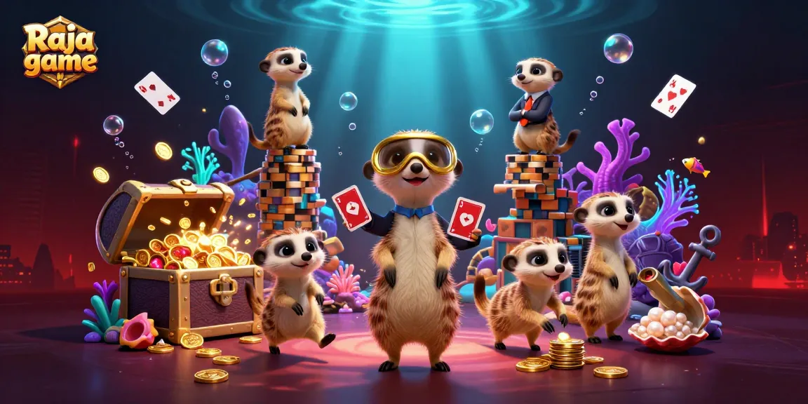 Experience thrilling gameplay and exciting wins in the Raja game illustration, featuring dynamic casino elements and meerkats.