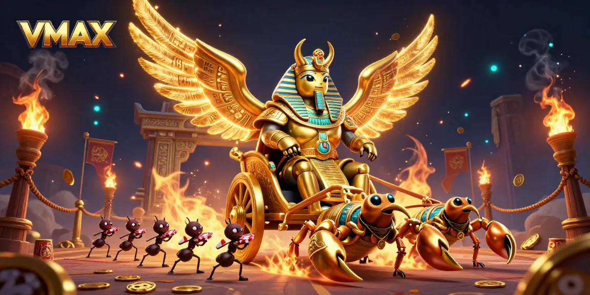 VMAX captivates bettors in a lively, ultra-detailed casino scene with golden elements and thrilling gaming action.