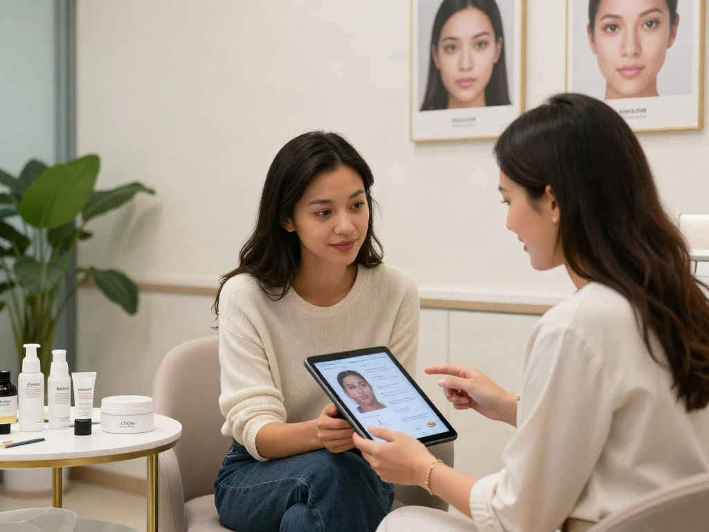 ClinicEvo cheaper than QOVES in a modern consultation setting focusing on personalized facial analysis.