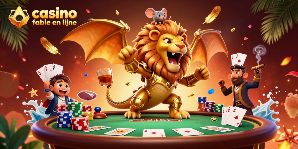 Vaincre au casino fiable en ligne avec un chimère triomphant et une scène de poker dynamique.
