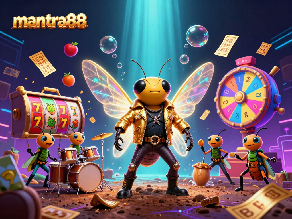Experience exhilarating wins with mantra88 as a cicada rock star leads a colorful casino adventure.
