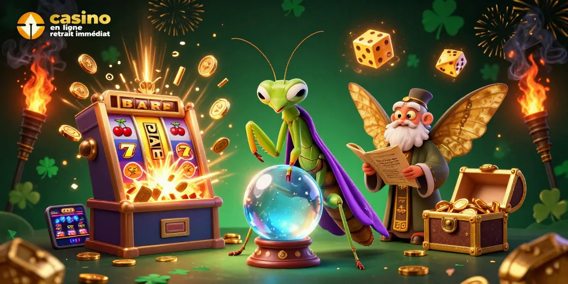 Jouez sur un casino en ligne retrait immédiat et découvrez des gains explosifs, représentés par une illustration dynamique de jackpots.