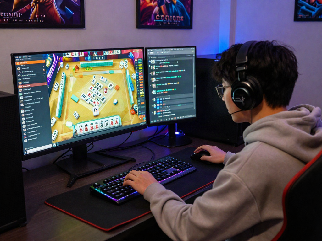 Experience the excitement of MAHJONGJP88 Online with players immersed in a vibrant digital gaming environment.