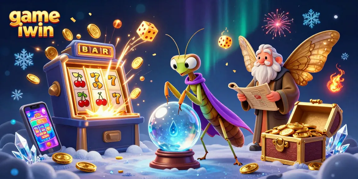 Experience game iwin excitement as a fortune teller interacts with mystical casino elements.