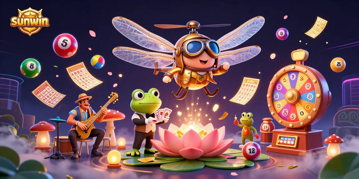 Play exciting games at sunwin with dynamic lottery elements and a cheerful frog dealer.