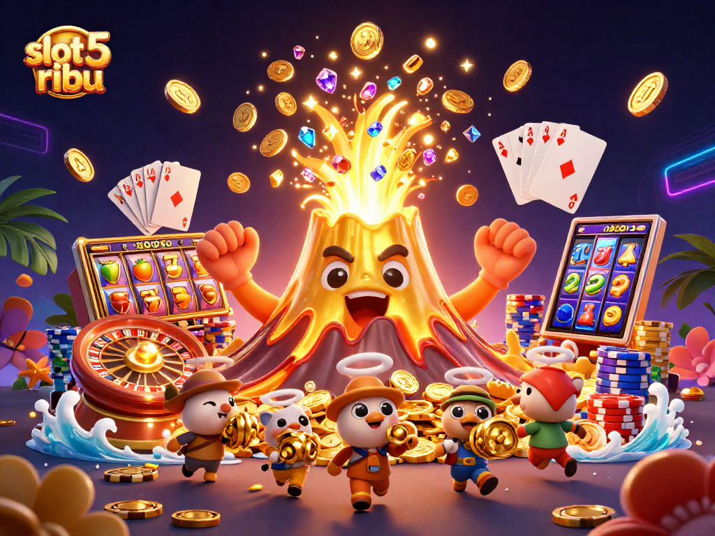 Experience thrilling wins with slot 5 ribu showcasing vibrant fruit symbols, jackpots, and golden coins.