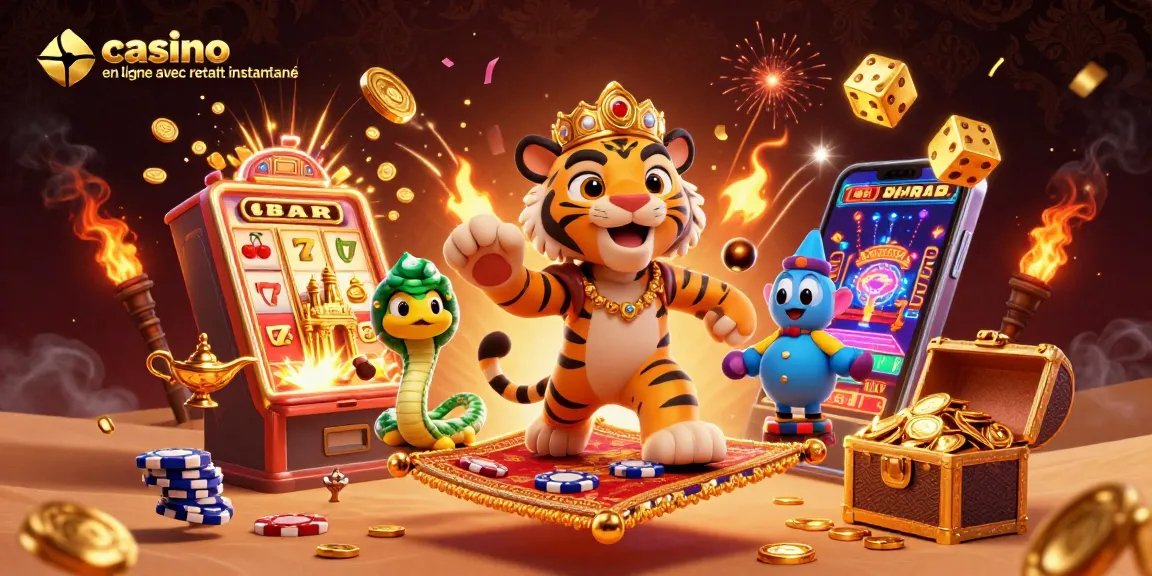 Gagnez des gains sur un casino en ligne avec retrait instantané, affichant un décor fantasy riche et coloré.
