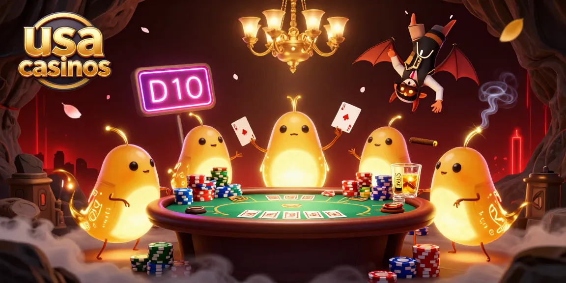 Experience thrilling action at usa casinos with glowworms lighting up a vibrant poker game.