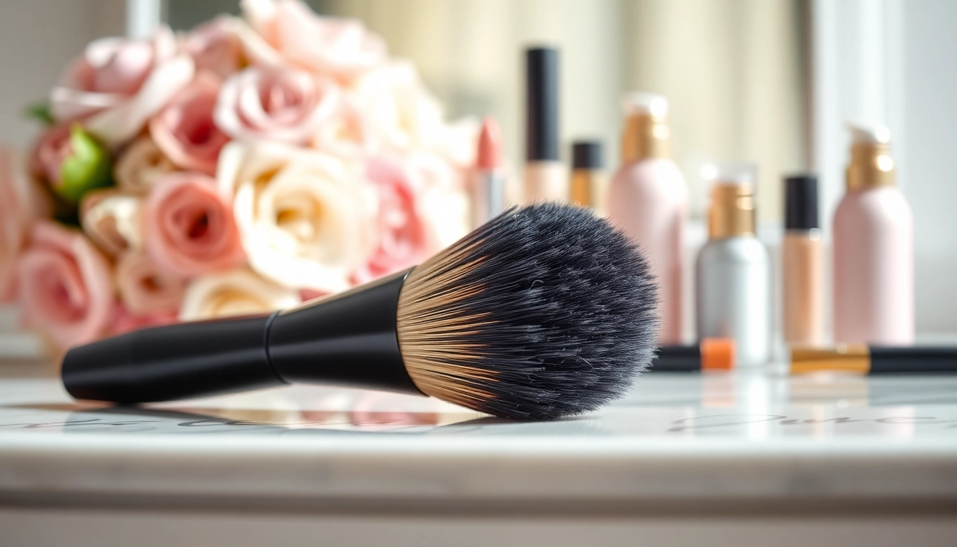 Apply makeup with the precise dense makeup brush showcasing smooth, sleek bristles.