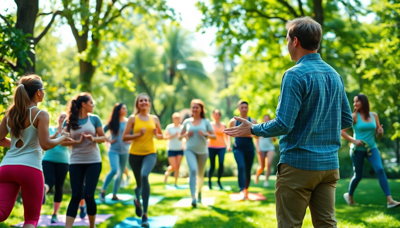 Promote a Healthy Life with guided activities in a vibrant, thriving park setting.