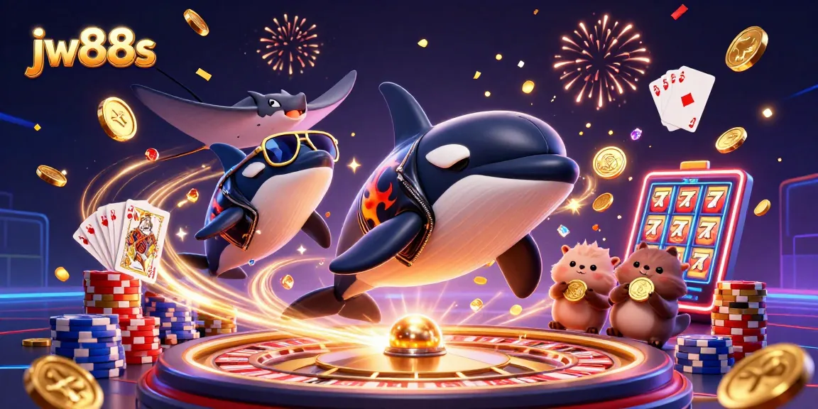 Engage with exciting gambling opportunities at jw88s, featuring vibrant casino-themed characters and gold coins.
