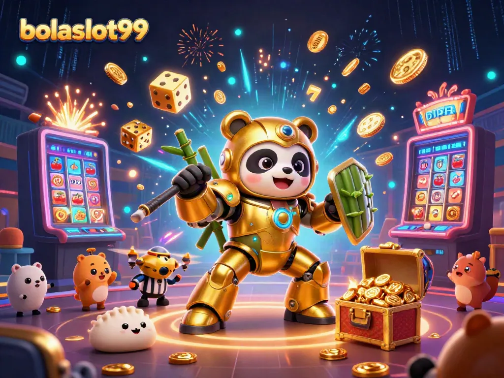 Experience thrilling gameplay with bolaslot99 in a dynamic casino arena bursting with gold and excitement.