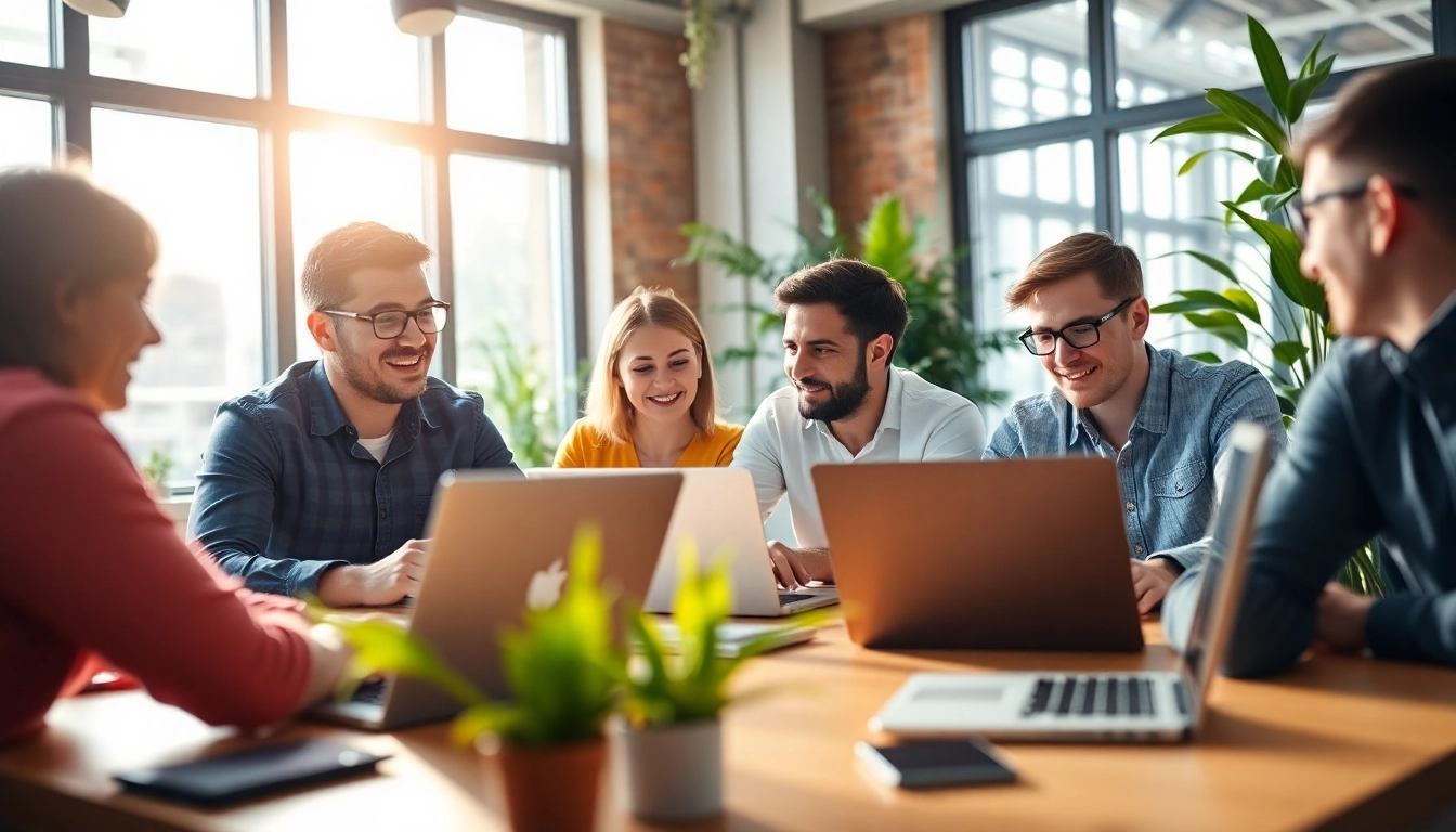 Engaging workspace of a digital marketing agency Australia team collaborating effectively.