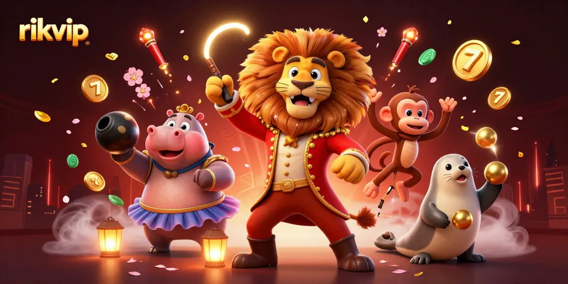 Play slots with rikvip and enjoy vibrant 3D casino visuals featuring engaging characters and lucky symbols.