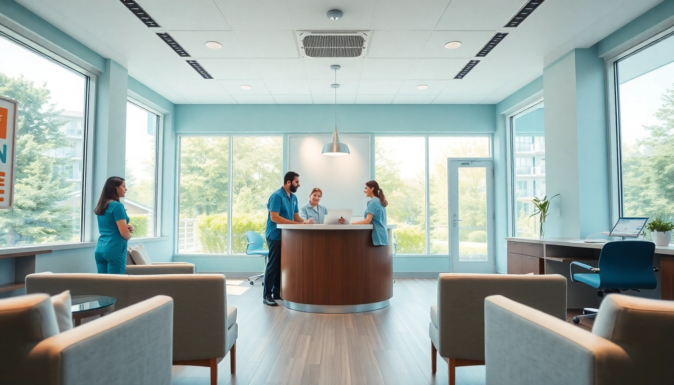 Welcoming dental office with comfortable seating and friendly staff enhancing patient experience.