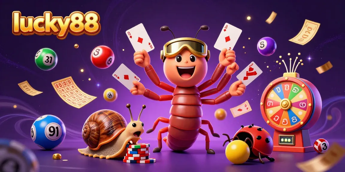 Experience luck and excitement with lucky88 in this vibrant casino scene featuring unique characters and elements.